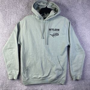 Hey Dude x Nylon House Collab Print Teal Pullover Hoodie Size Small Unisex